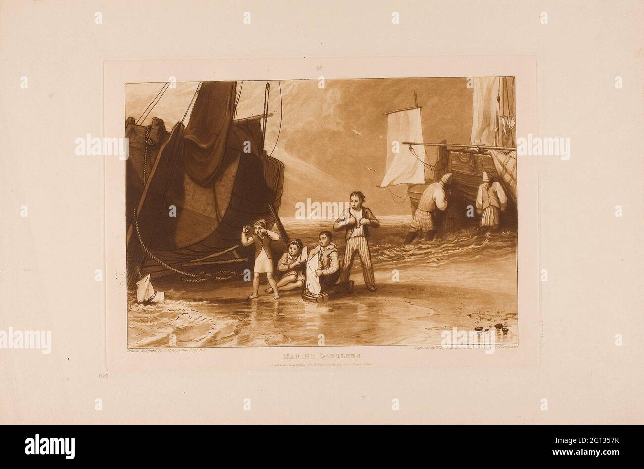 Auteur: Joseph Mallord William Turner. Dobiners marins, planche 29 de Liber Studiorum - publié en juin 1811 - Joseph Mallord William Turner (anglais, Banque D'Images