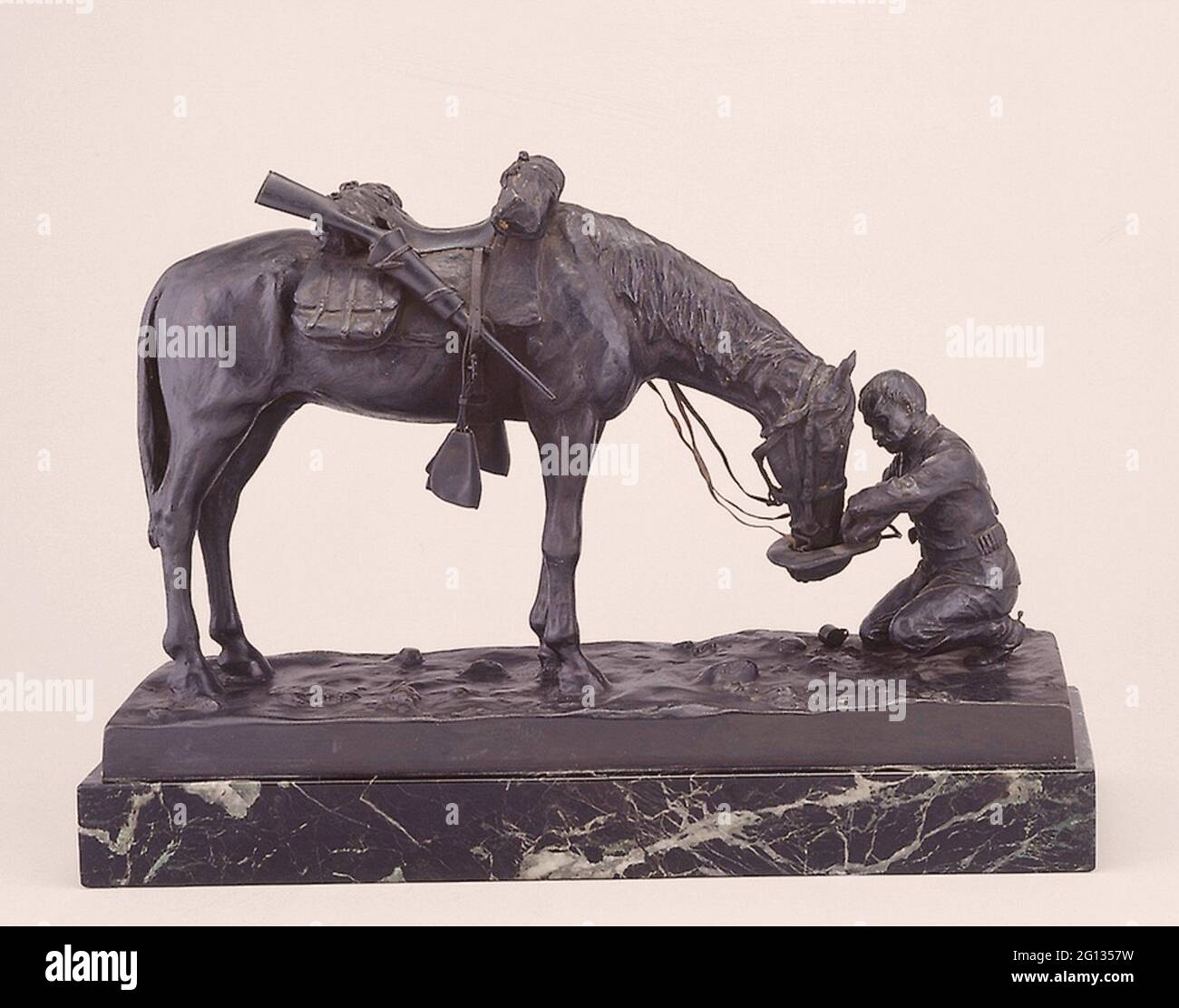 Auteur: Charles Schreyvogel. Le dernier DROP - c. 1900/6 - Charles Schreyvogel American, 1861 - 1912. Bronze. 1895 - 1911. États-Unis. Banque D'Images