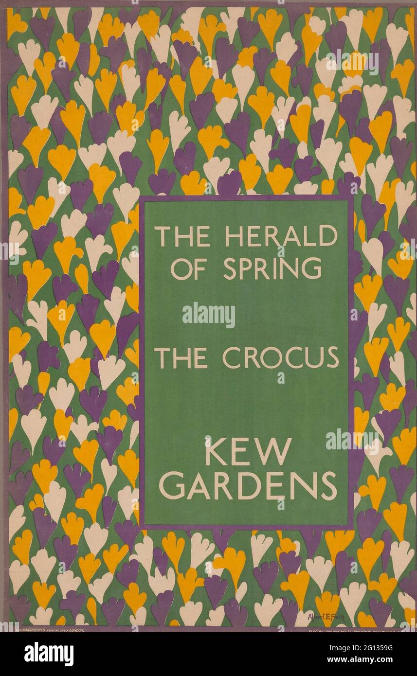 Auteur: Albert E. Fruin. The Herald of Spring: The Crocus, Kew Gardens - probablement 1920 - Albert E. Fruin (anglais, né en 1888) imprimé par Dangerfield Banque D'Images