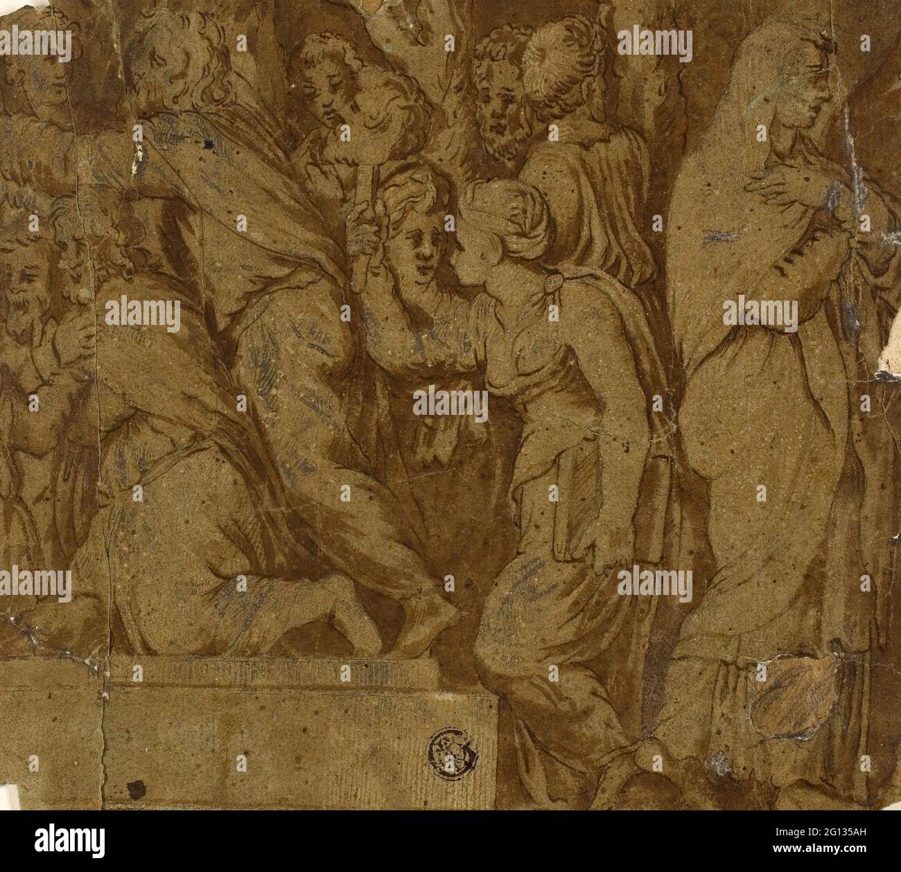 Auteur: Polidoro da Caravaggio. Histoire de Niobe: Adorateurs; Latona - d'après Polidoro Caldara, appelé Polidoro da Caravaggio Italian, c. 1499-c. 1543. Banque D'Images