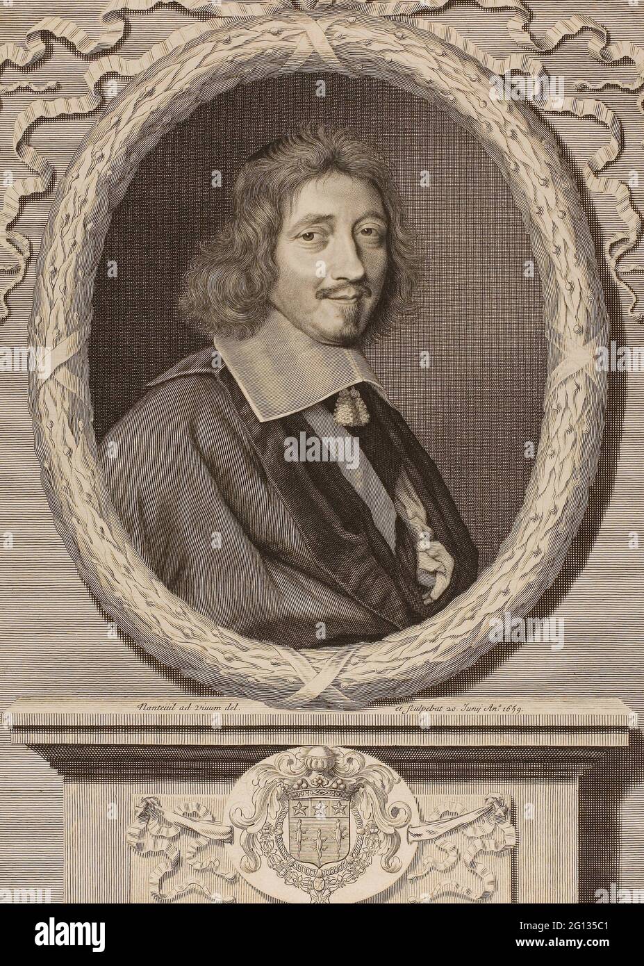 Auteur: Robert Nanteuil. Le Chancellier le Tellier - 1659 - Robert Nanteuil Français, 1623-1678. Gravure sur papier. France. Banque D'Images