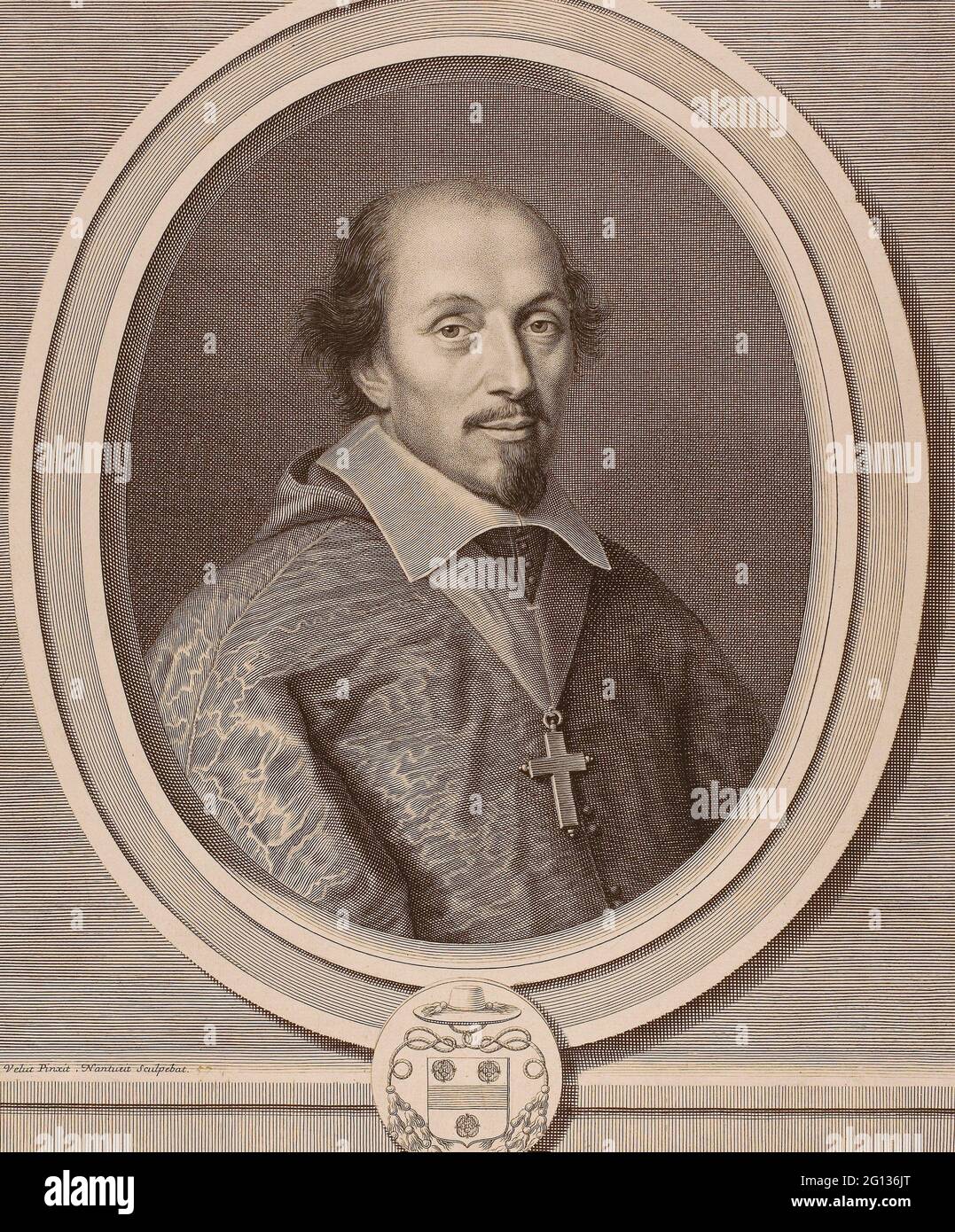 Auteur: Robert Nanteuil. Franois Mallier du Houssay - 1657 - Robert Nanteuil Français, 1623-1678. Gravure sur papier. France. Banque D'Images