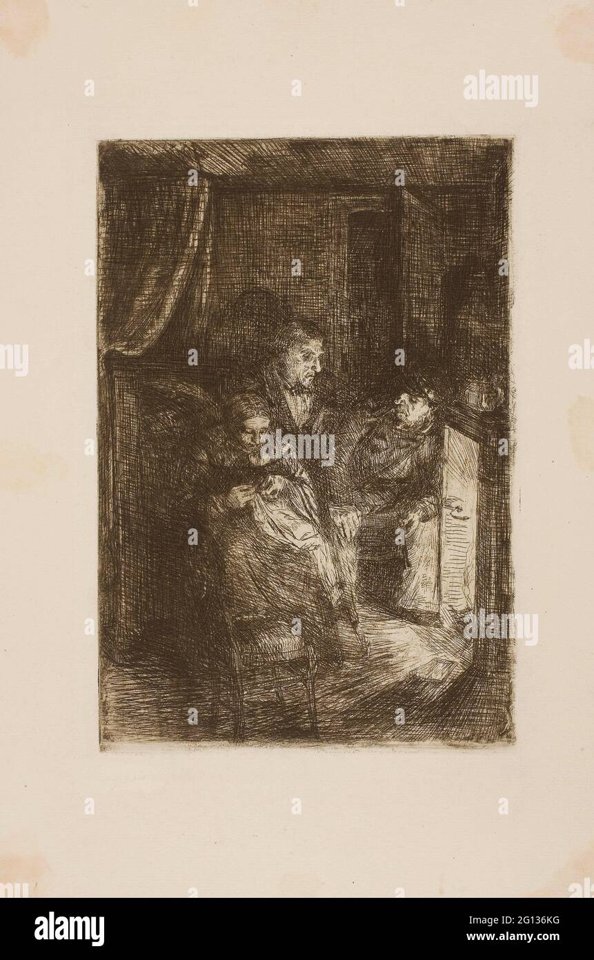 Auteur: Alphonse Legros. Foyer - Alphonse Legros Français, 1837-1911. Gravure sur papier ivoire. 1857 - 1911. France. Banque D'Images
