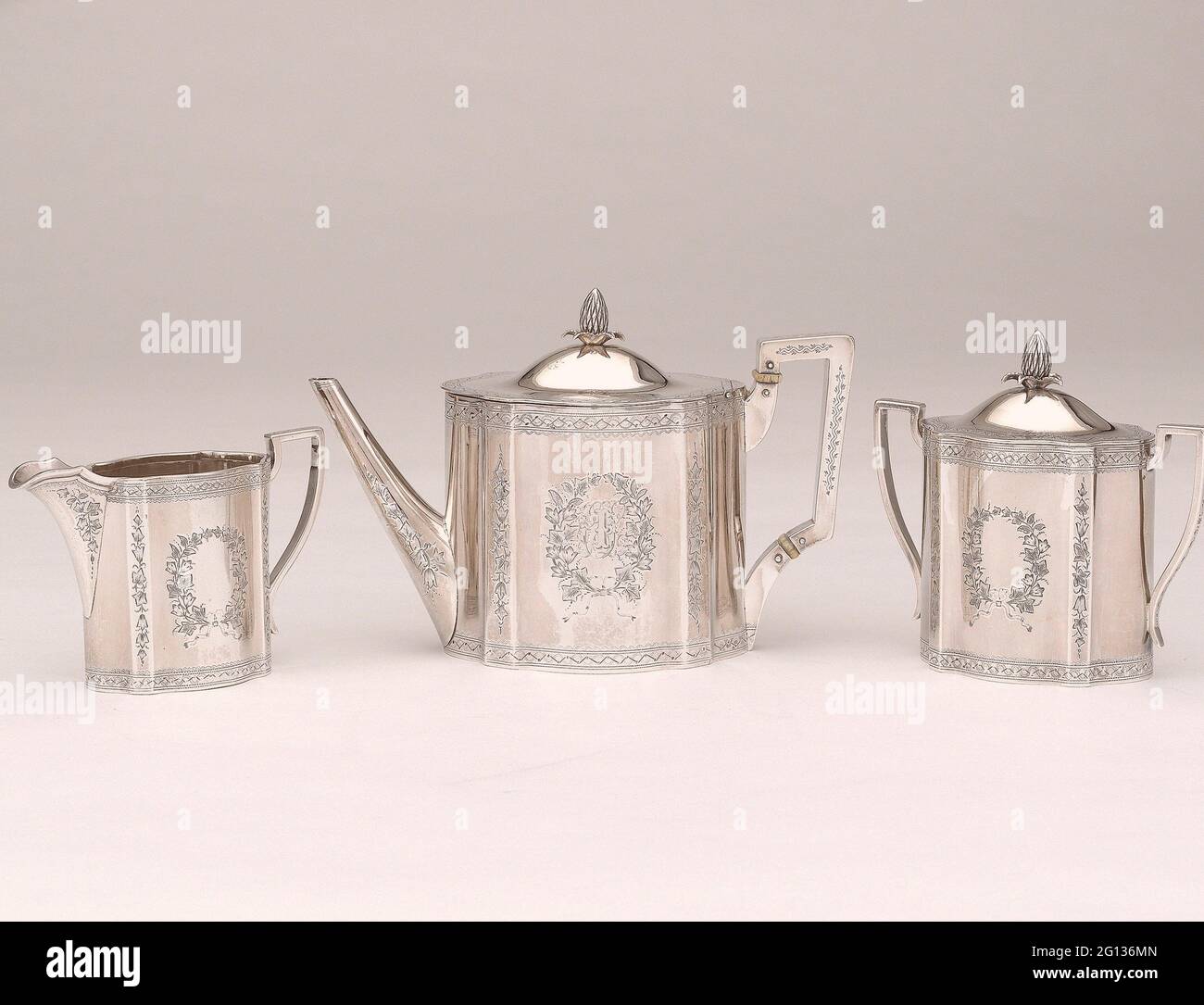 Auteur: Haddock, Lincoln & Foss. Tea Service - 1862 - Haddock, Lincoln & Foss American, 1859 - 1868 Boston, Massachusetts. Argent. Banque D'Images