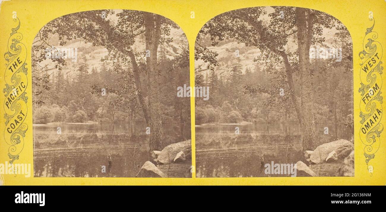 Auteur: Andrew Joseph Russell. Mirror Lake A - Andrew J. Russell American, 1830 - 1902. Imprimé albumine, stéréo, N° 35 de la série - - Californie Banque D'Images