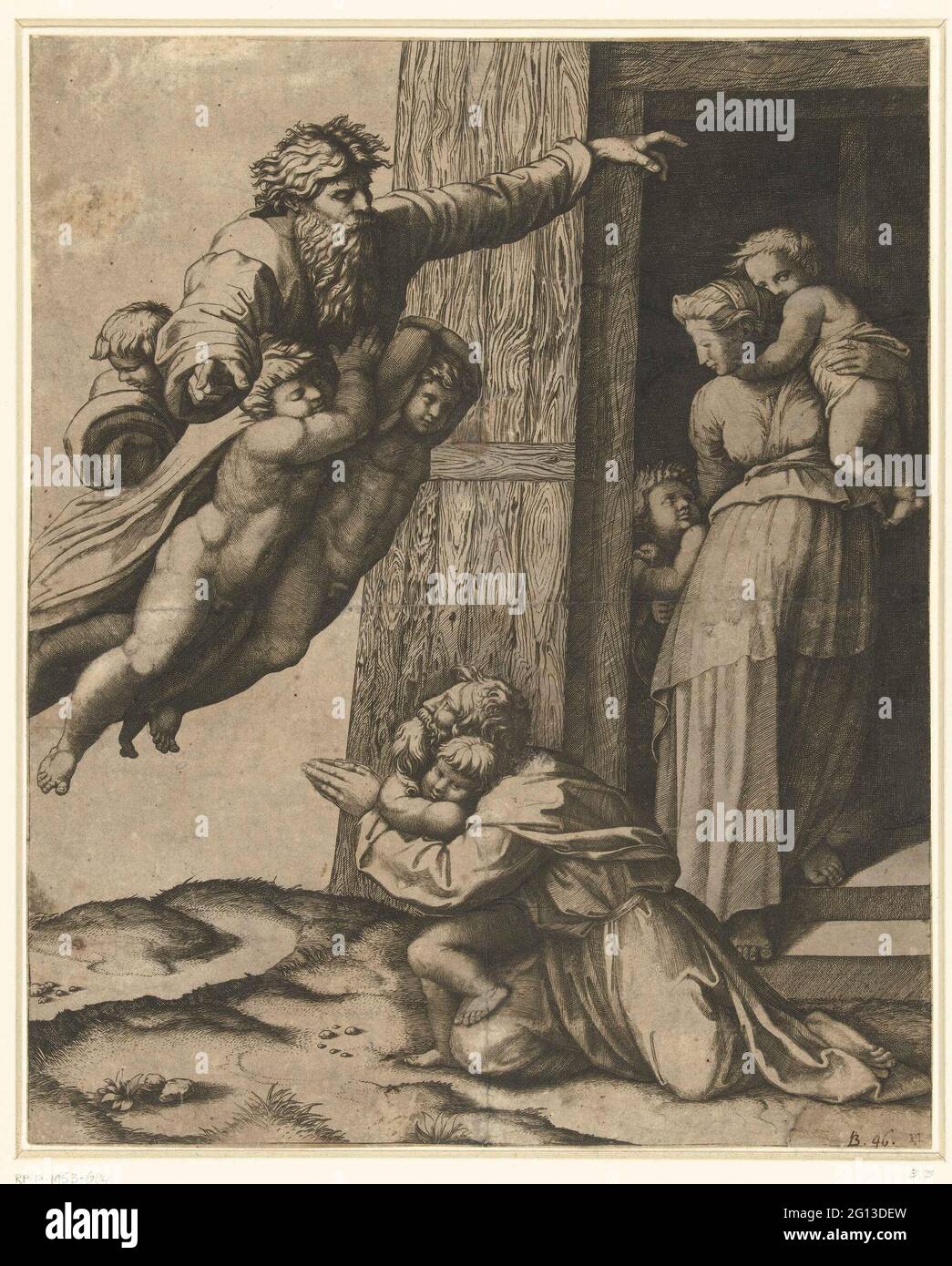 Dieu apparaît à Noé après l'inondation. Banque D'Images