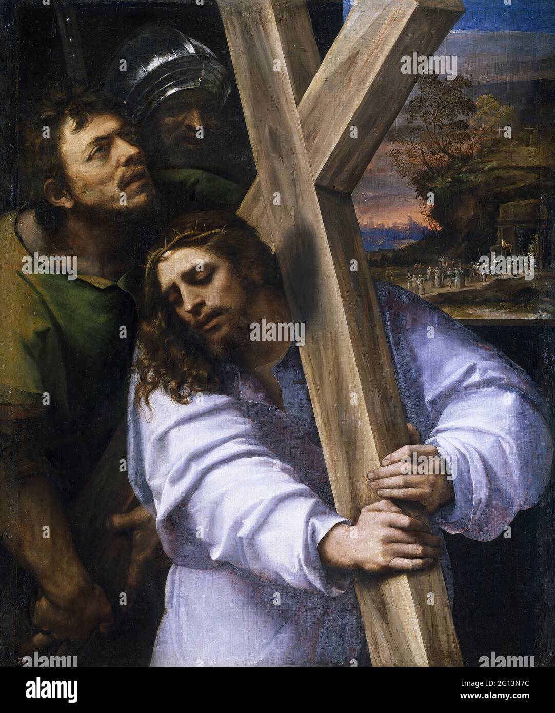 Jesus christ portant sa croix Banque de photographies et d'images à