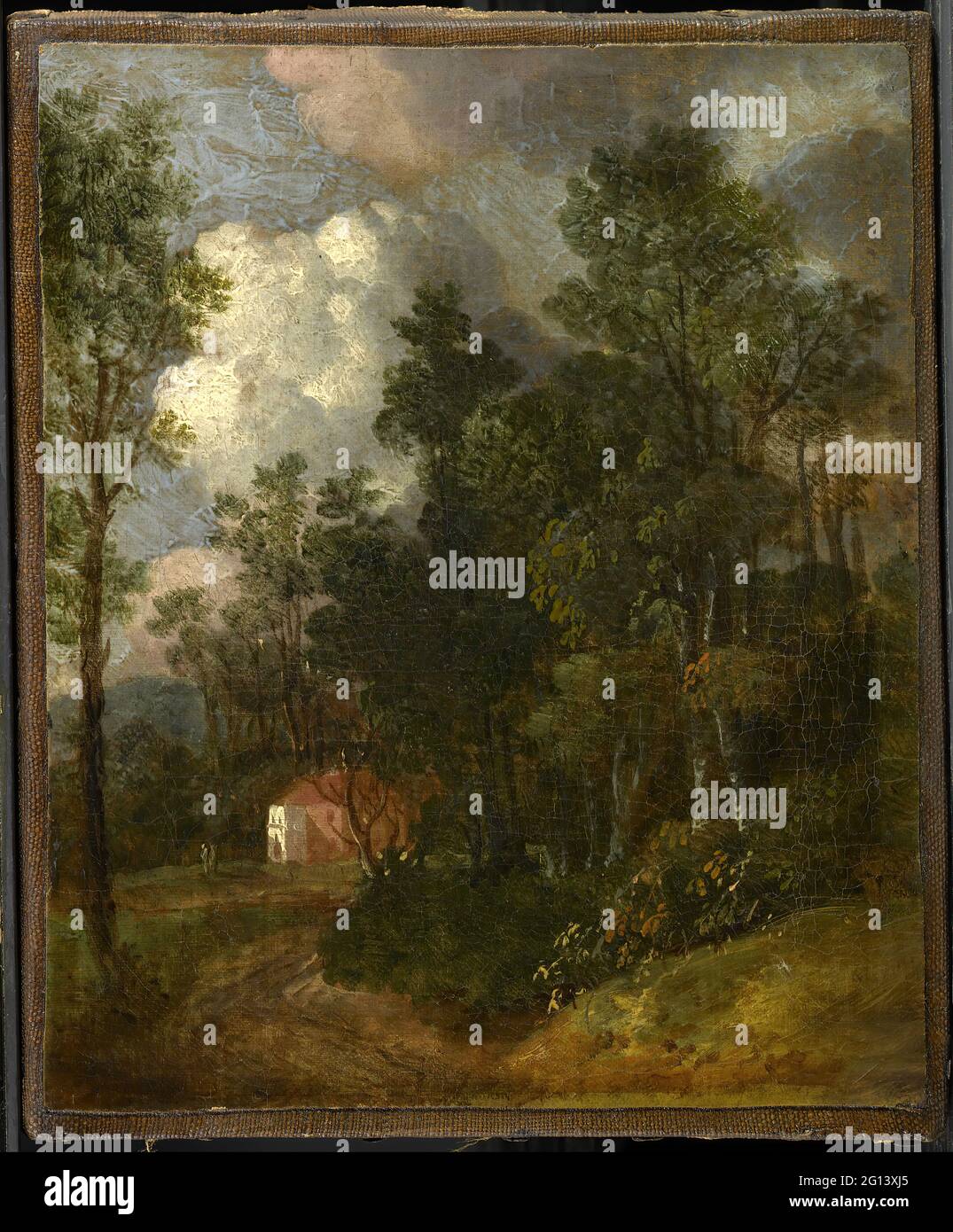 Thomas Gainsborough - un paysage boisé avec des figures par une maison Banque D'Images