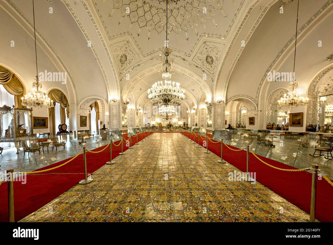 Ancien palais royal de la dynastie iranienne Qentra connu sous le nom de Palais Golestan à Téhéran, Iran Banque D'Images