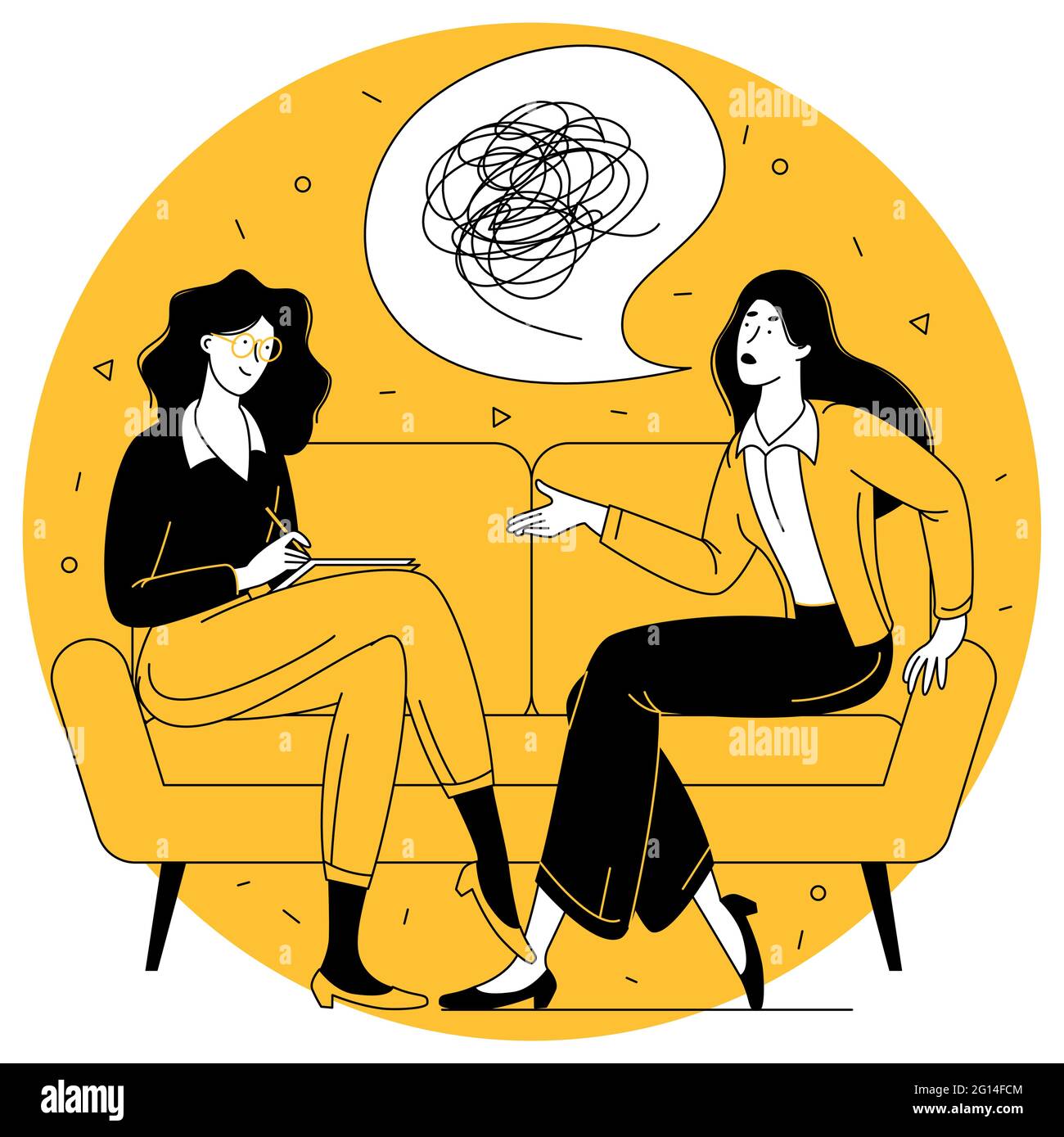 Patient avec psychologue Illustration de Vecteur