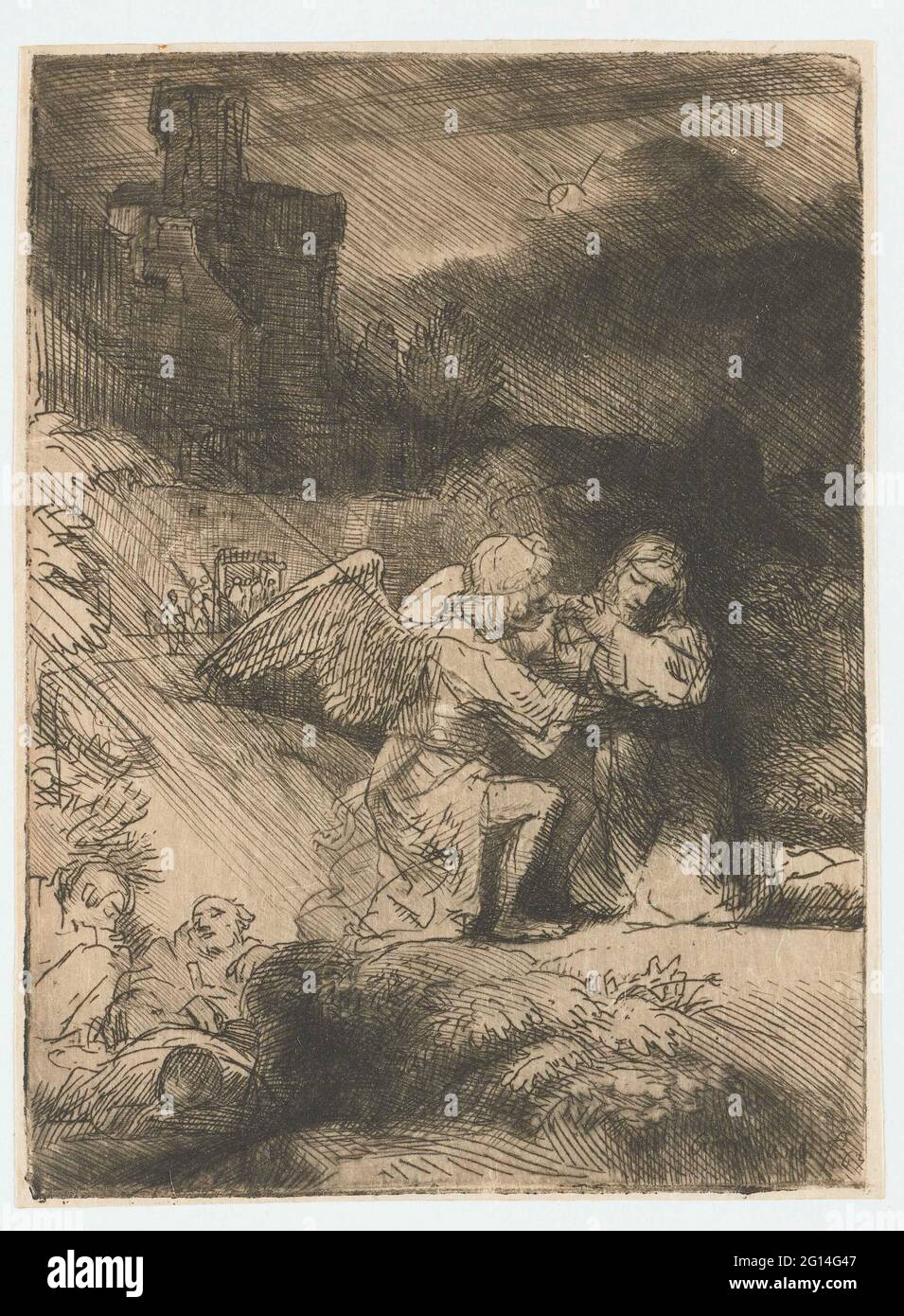 Christ dans la cour de Gethsemane. Banque D'Images