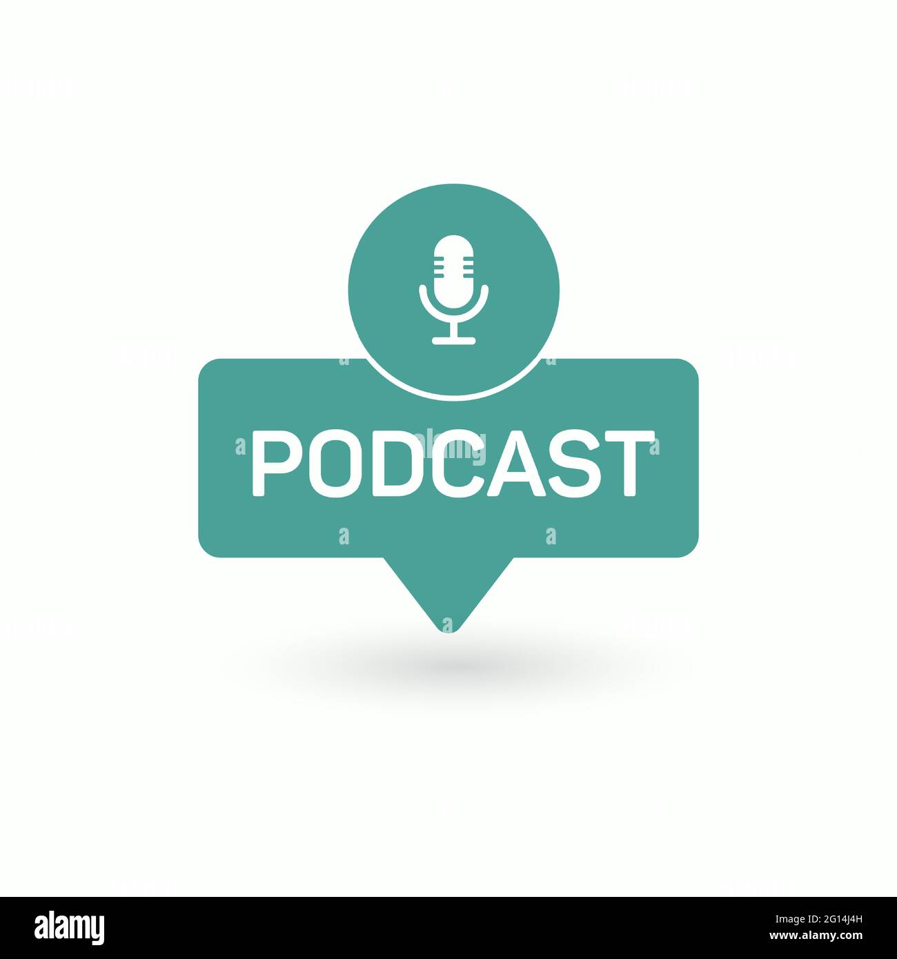 Podcast. Badge, icône, stamp, logo. Vector illustration. Illustration de Vecteur