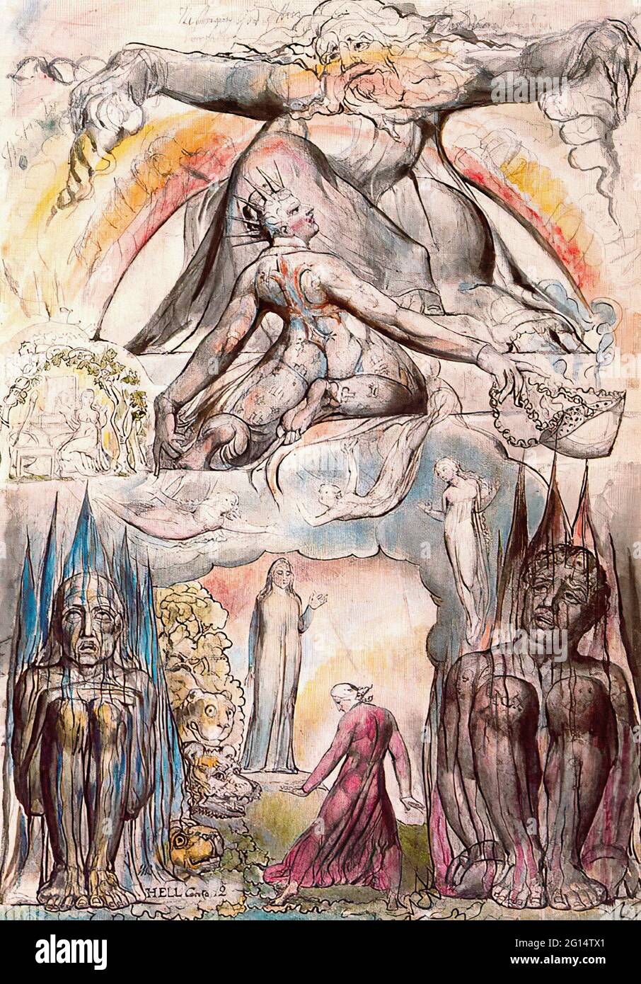 William Blake - Illustration Dante S Divine Comedy Hell Banque D'Images