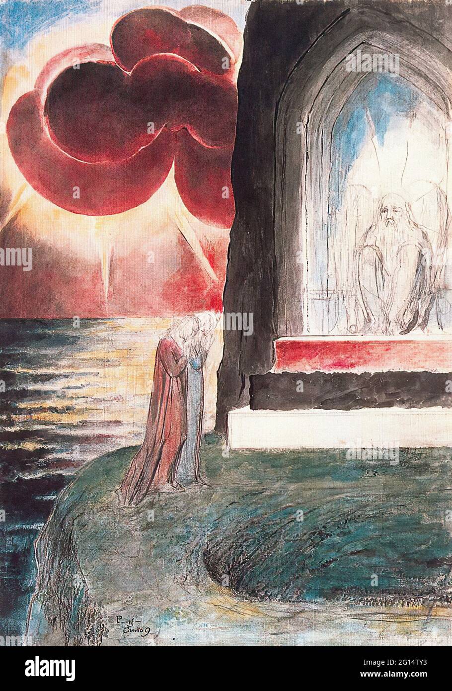 William Blake - Illustration Dante S Divine Comedy Purgatory Banque D'Images