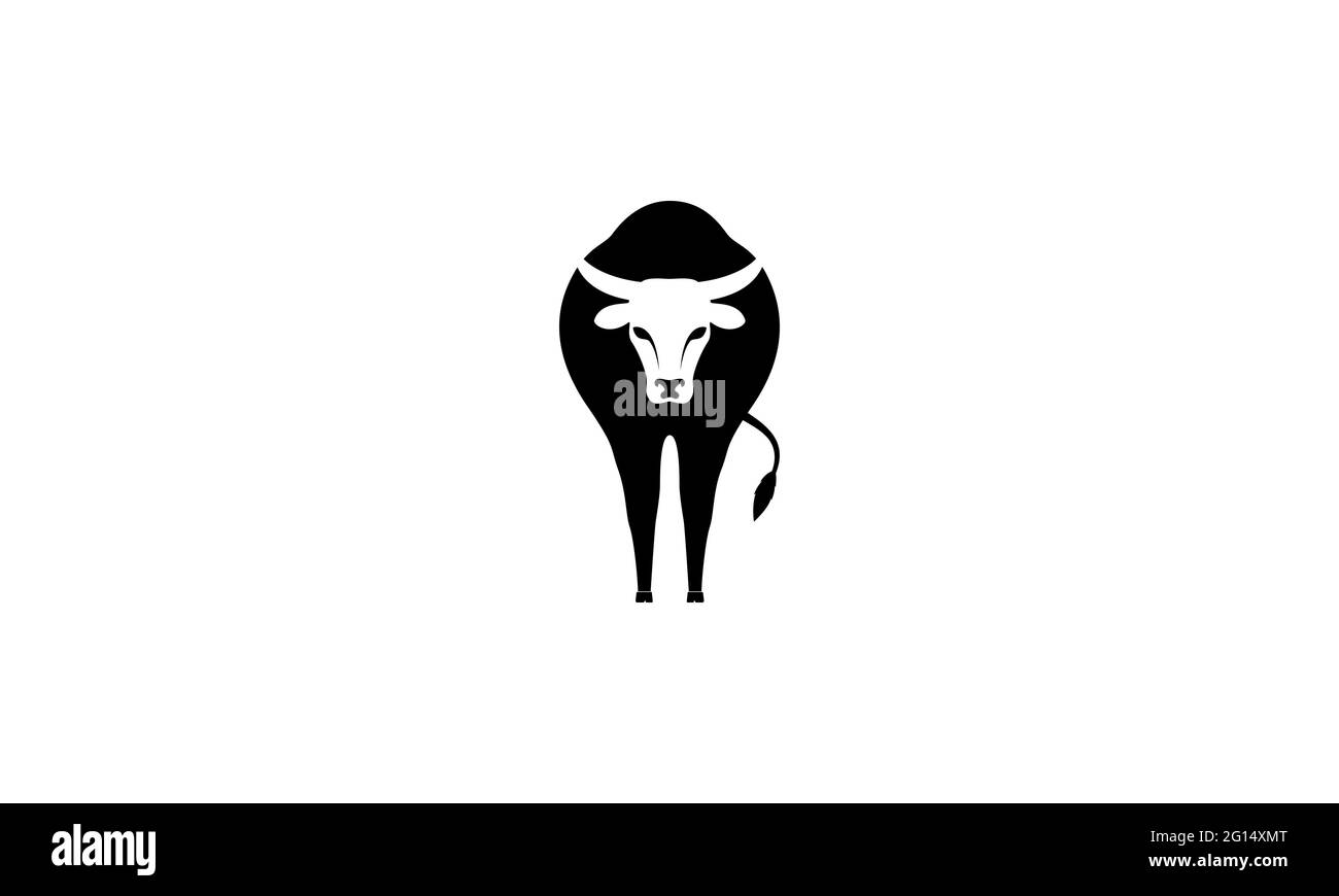 espace négatif animal symbole logo vache icône vecteur graphique dessin illustration Illustration de Vecteur