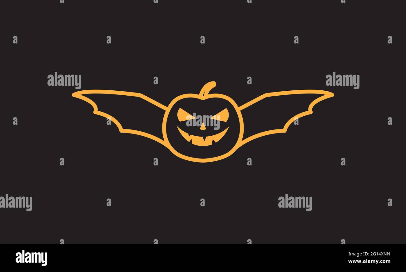 sourire à la citrouille avec ailes logo symbole vecteur icône illustration graphique design Illustration de Vecteur