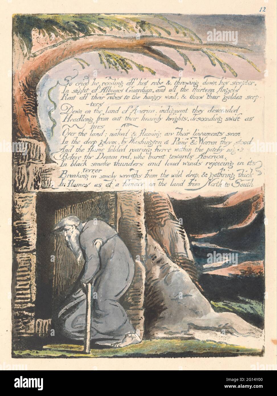 William Blake - Amérique. Une prophétie, planche 14, le cria Banque D'Images