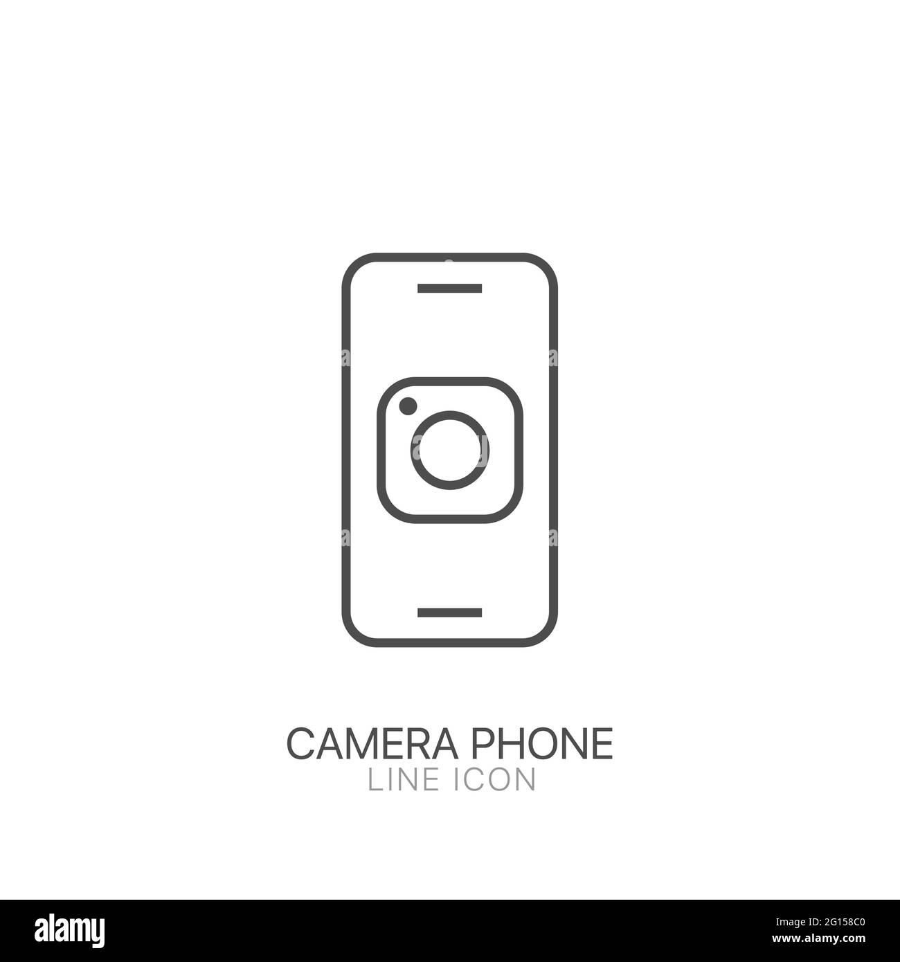 Icône de la ligne téléphonique de l'appareil photo. Icône linéaire de smartphone à contour modifiable Illustration de Vecteur