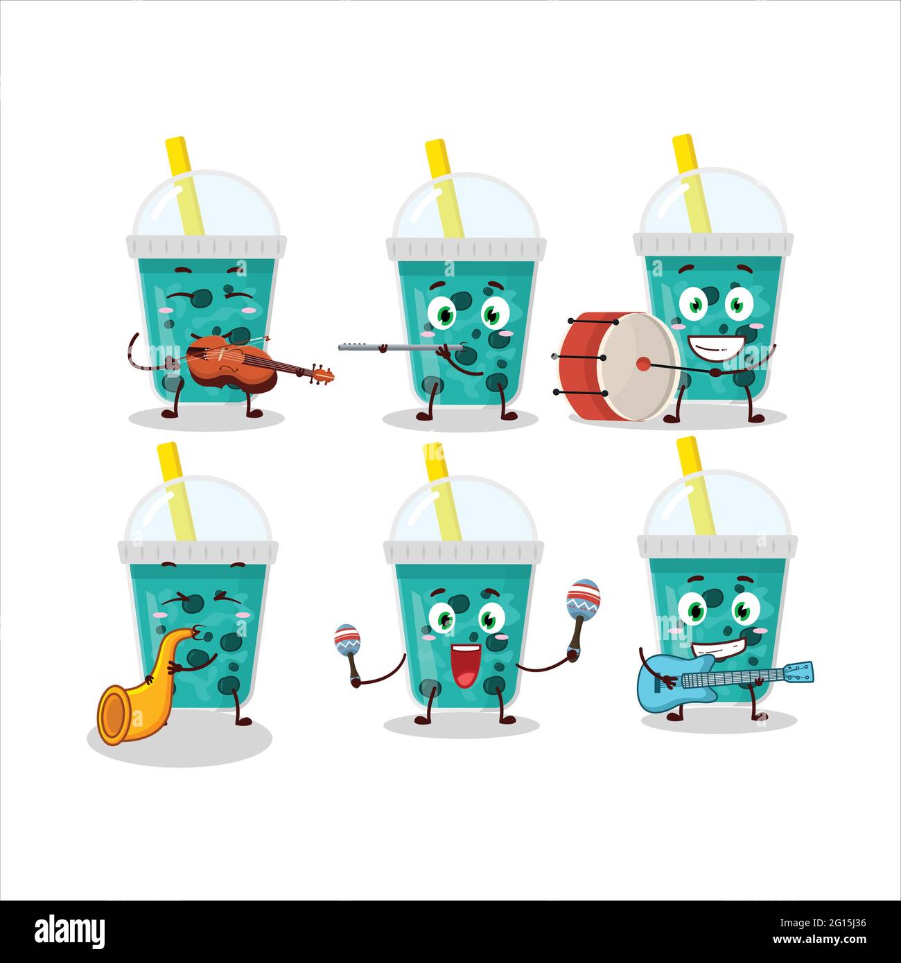 Personnage de dessin animé de lait de taro avec boba jouant quelques ...