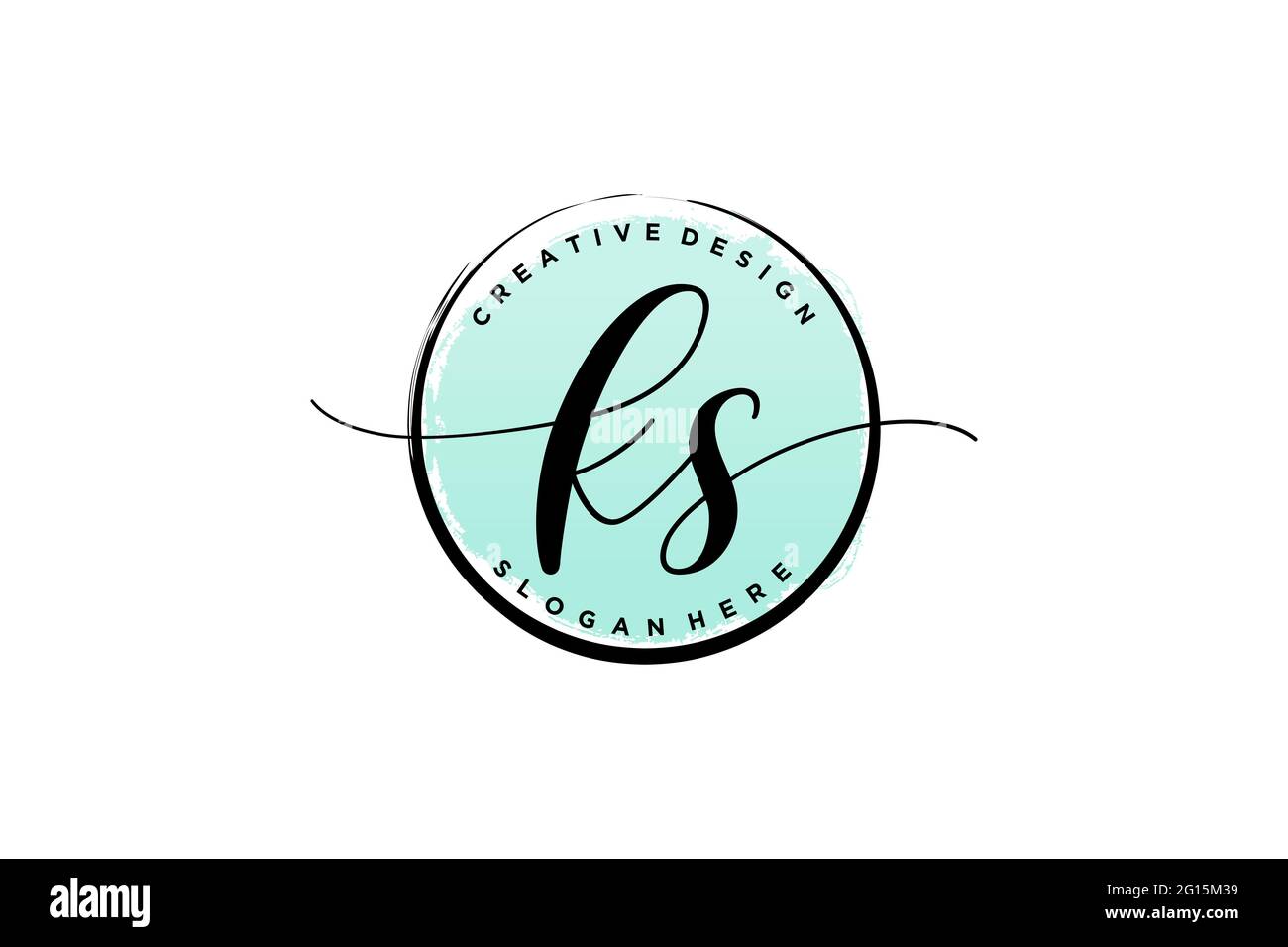 Logo d'écriture KS avec signature vectorielle de modèle circulaire, mariage, mode, floral et botanique avec modèle créatif. Illustration de Vecteur