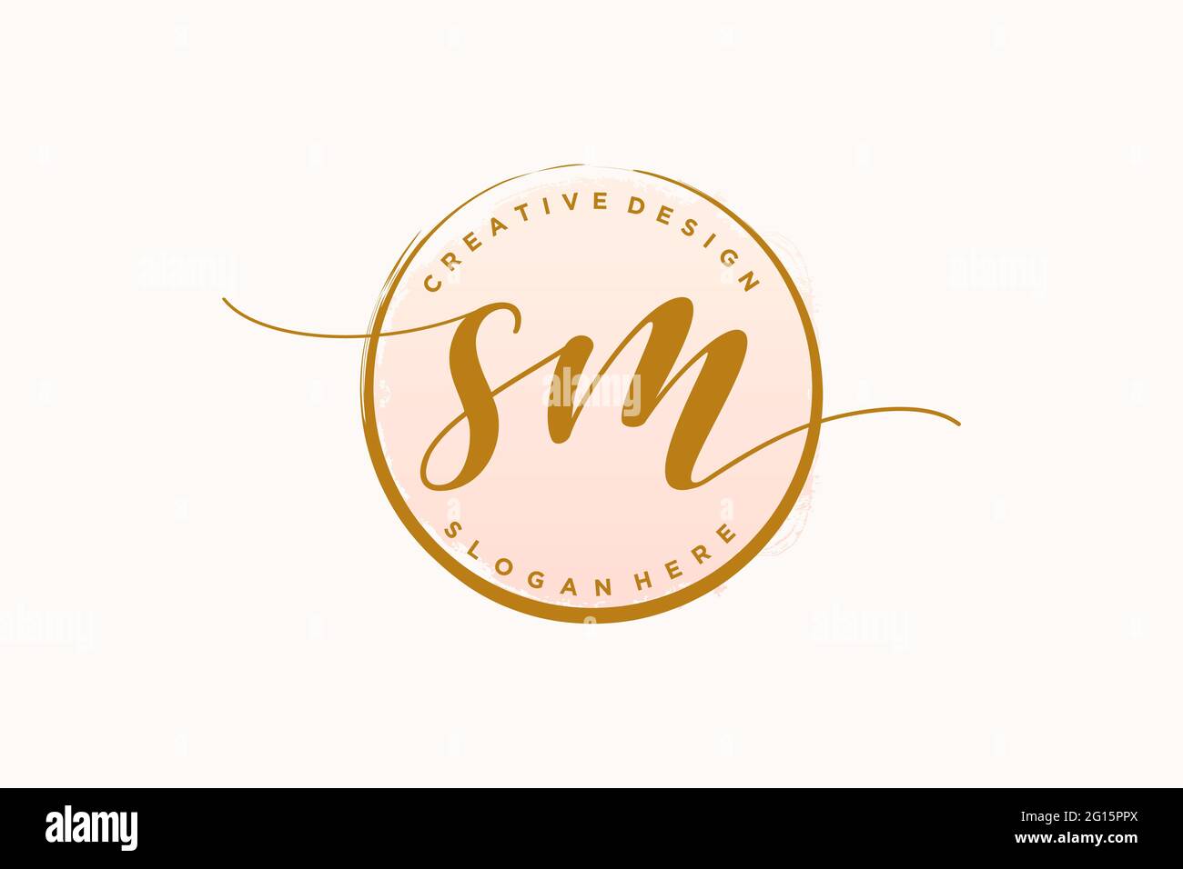 Petit logo d'écriture manuscrite avec signature vectorielle de modèle circulaire, mariage, mode, floral et botanique avec modèle créatif. Illustration de Vecteur