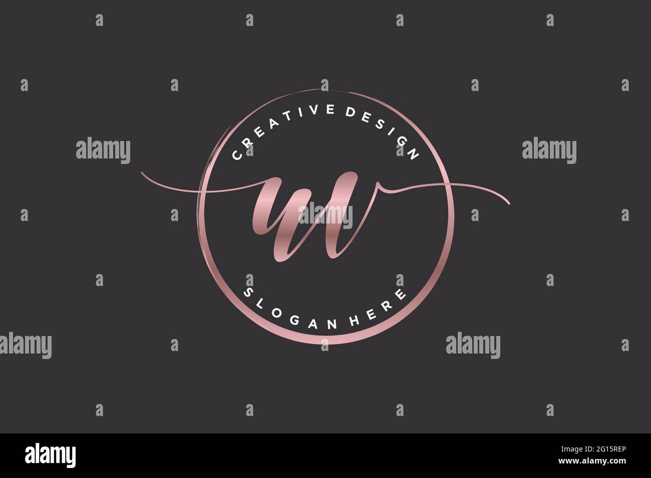 Logo UV à écriture manuscrite avec signature vectorielle de modèle circulaire, mariage, mode, floral et botanique avec modèle créatif. Illustration de Vecteur