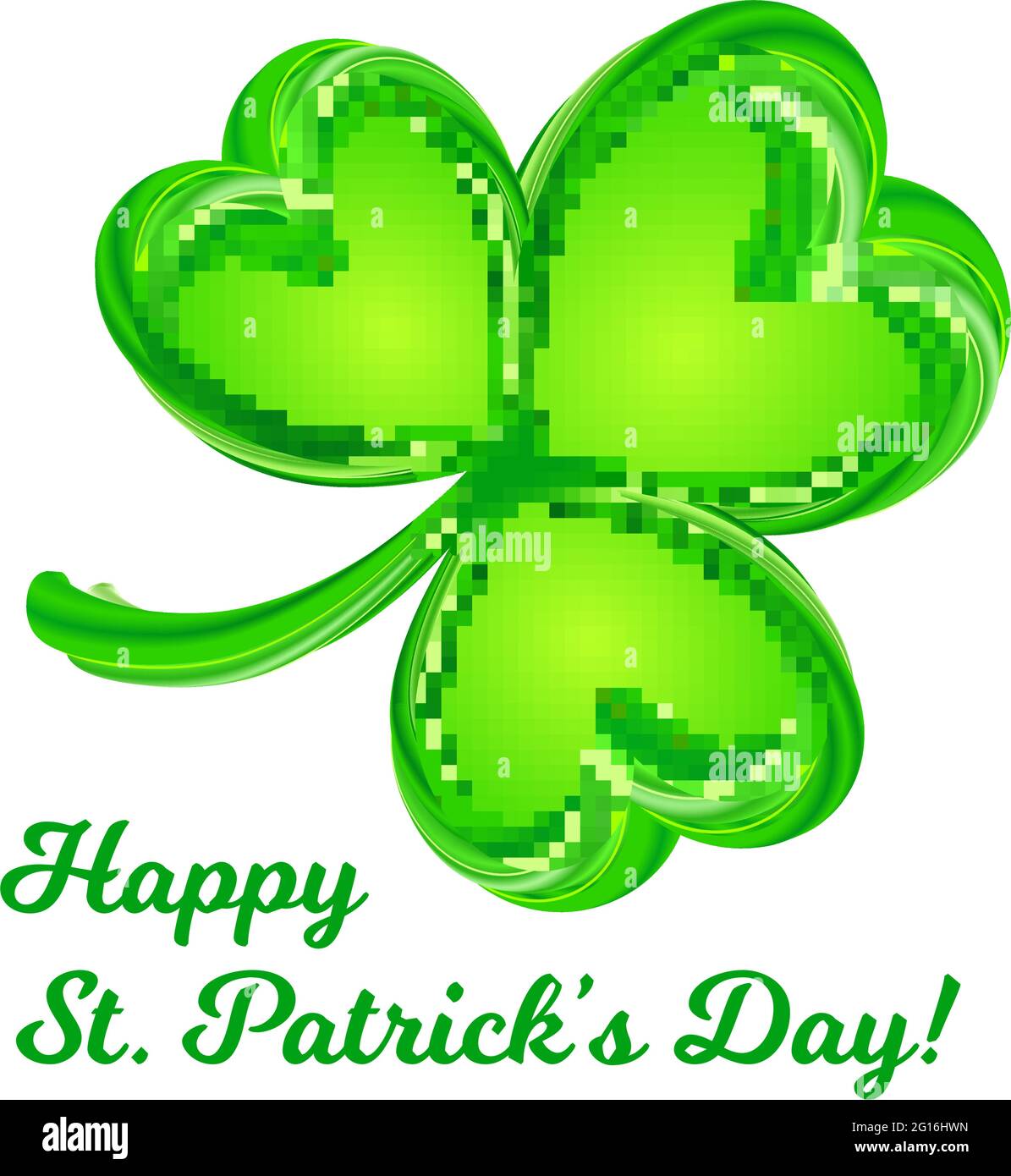 Trèfle chanceux. Illustration du vecteur shamrock de la Saint Patrick. Icône trèfle à trois lames. Illustration de Vecteur
