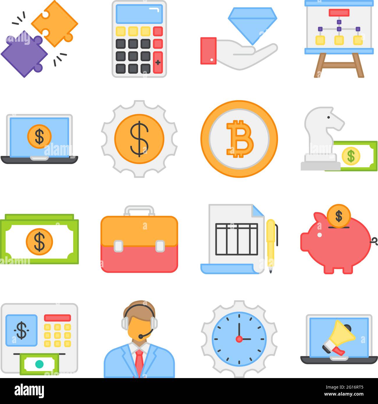 Pack d'icônes financières Illustration de Vecteur