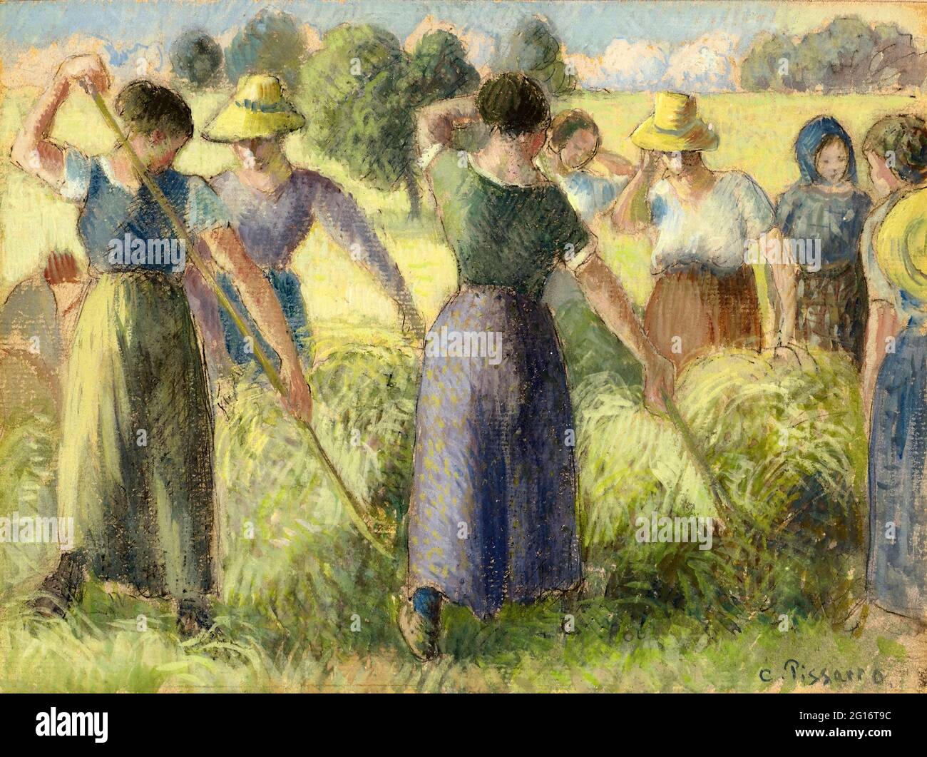 Camille Pissarro - Fenaison Banque D'Images