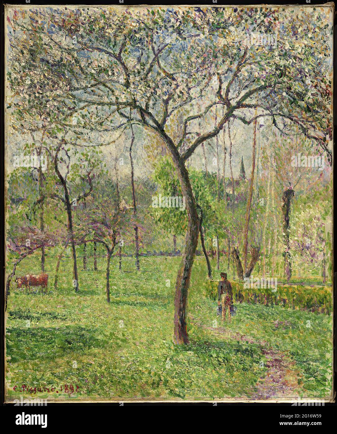 Camille Pissarro - Orchard paysagère Banque D'Images