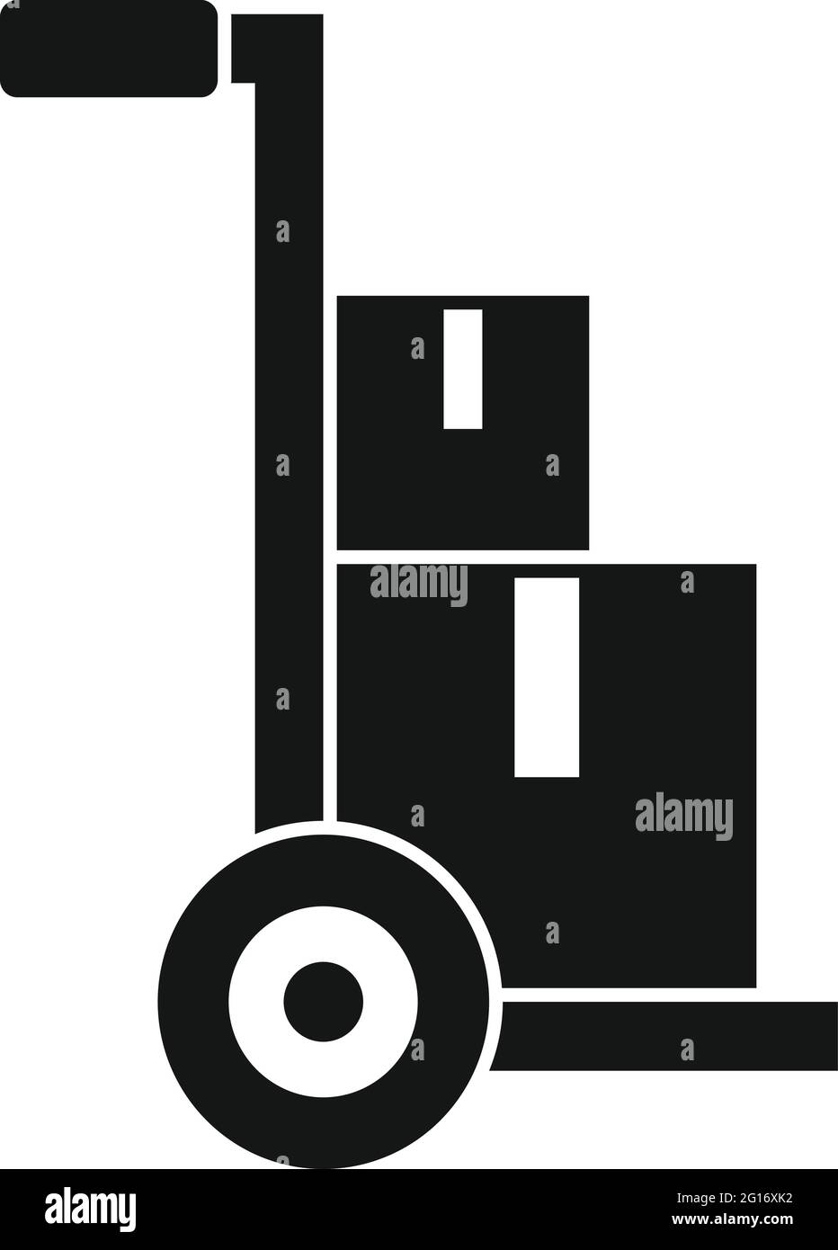 Icône de livraison à domicile du chariot de transport de colis, style simple Illustration de Vecteur