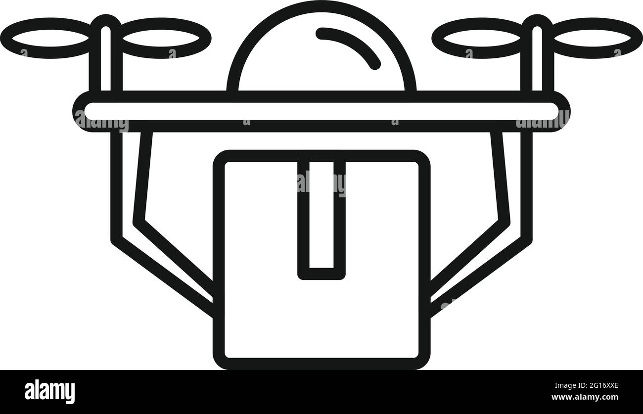 Icône de livraison à domicile de drone, style de contour Illustration de Vecteur