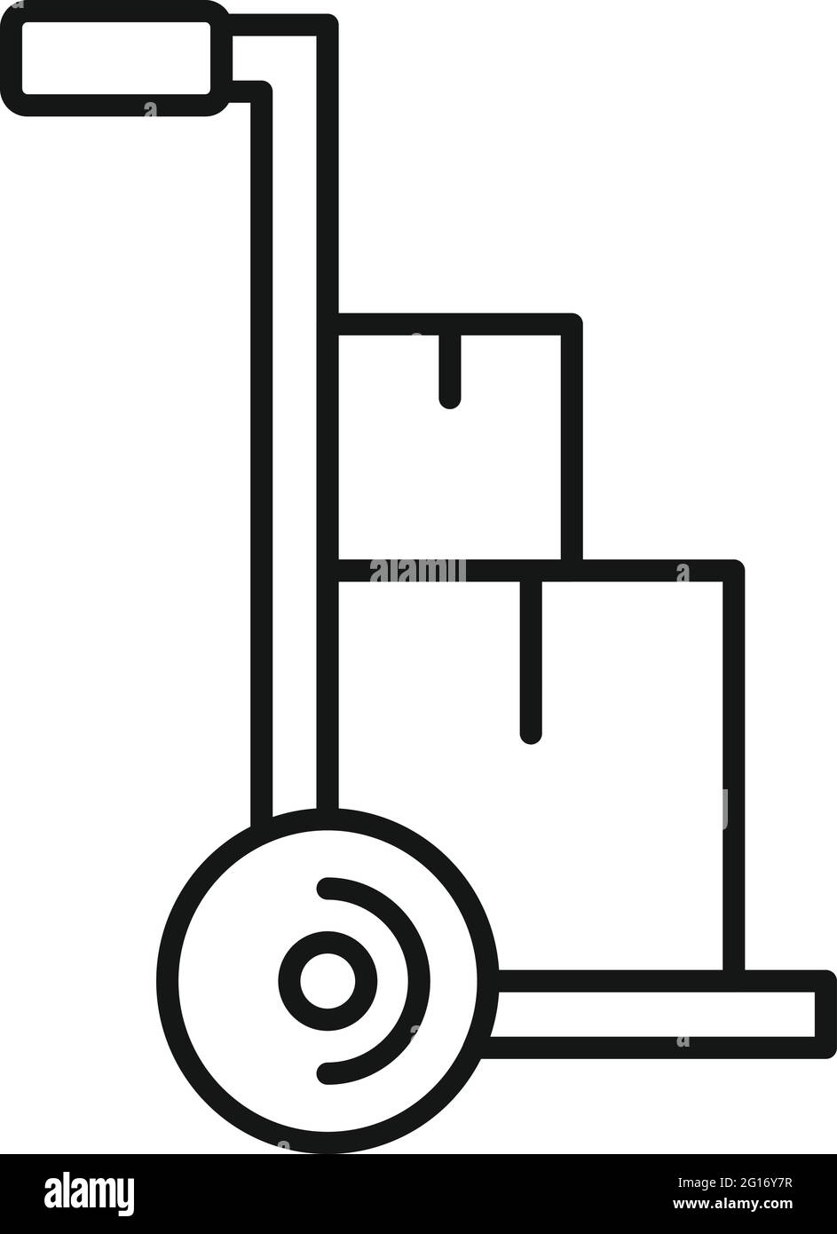 Icône de livraison à domicile du chariot de transport de colis, style de contour Illustration de Vecteur