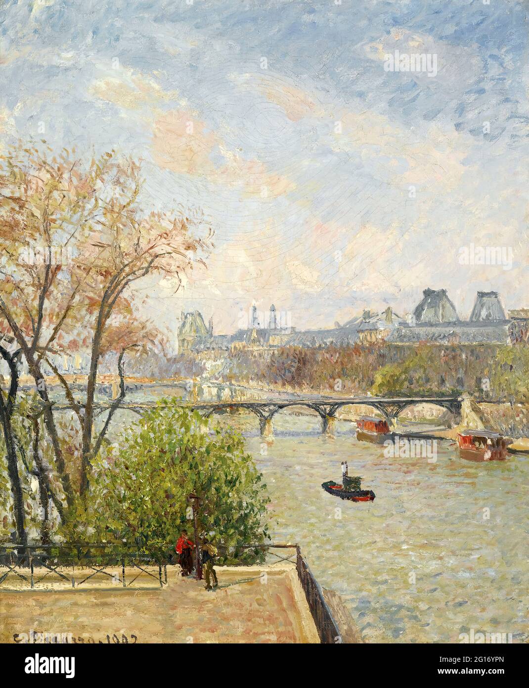 Camille Pissarro - le Printemps du matin du Louvre Banque D'Images