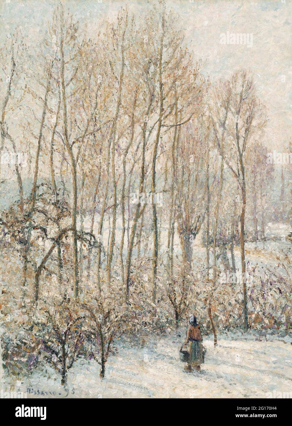 Camille Pissarro - La lumière du soleil du matin sur la neige, Eragny-sur-Epte Banque D'Images