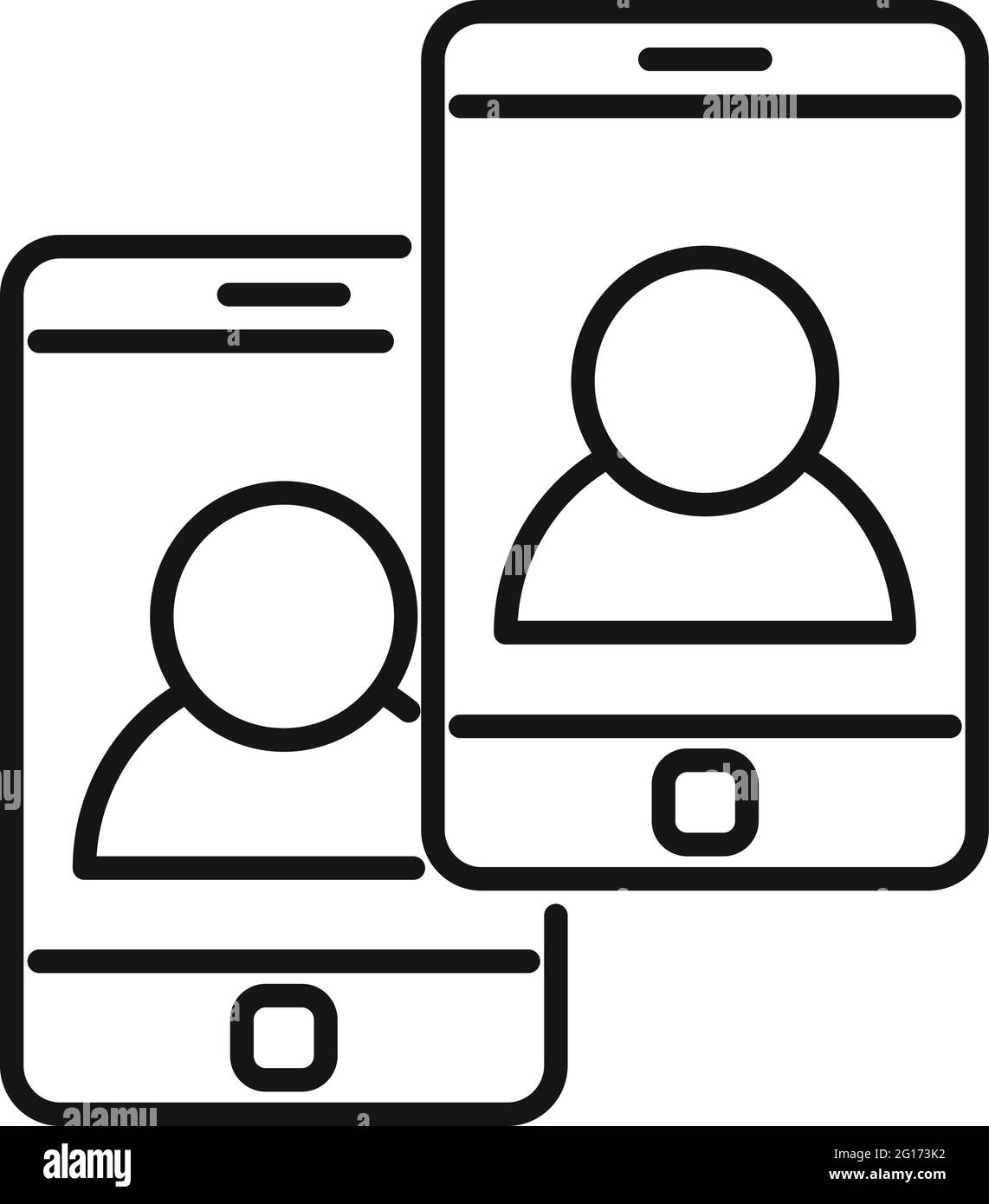 Icône d'appel vidéo du téléphone, style de contour Illustration de Vecteur