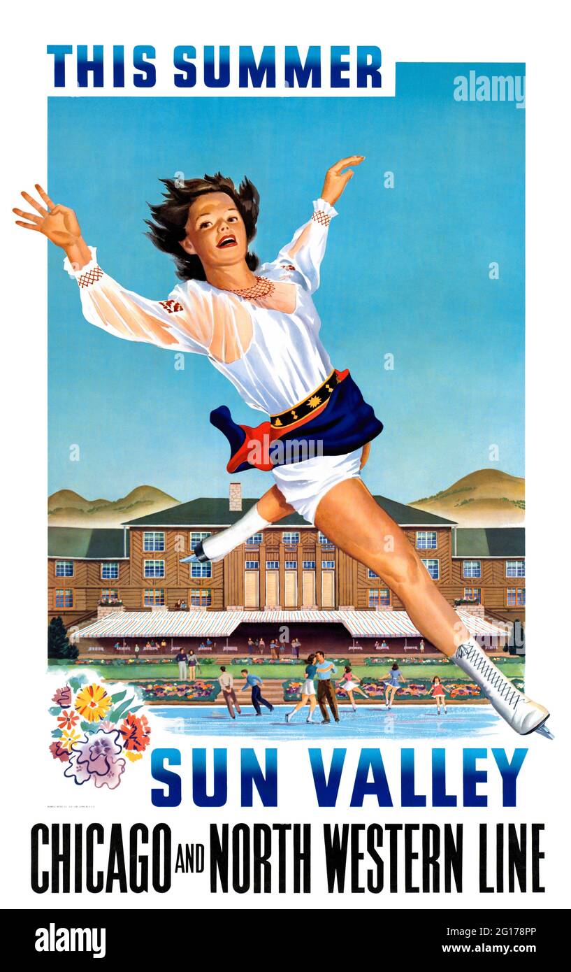 Cet été. Sun Valley par Kenneth L. Willmarth (dates inconnues) et William Willmarth (1898-1984). Affiche ancienne restaurée publiée en 1941 aux États-Unis. Banque D'Images