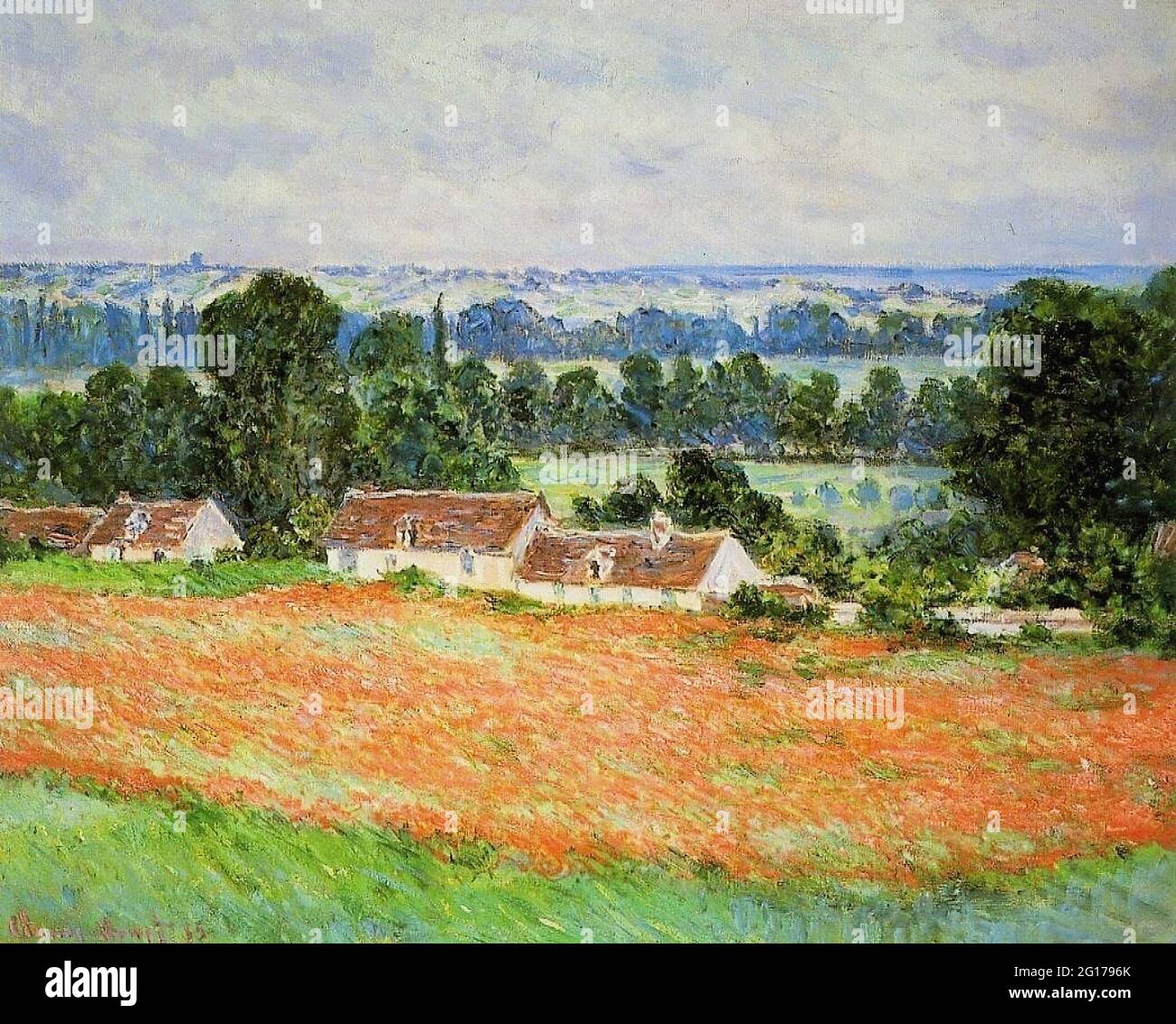 Claude Monet - champ de coquelicots Giverny 1885 Banque D'Images