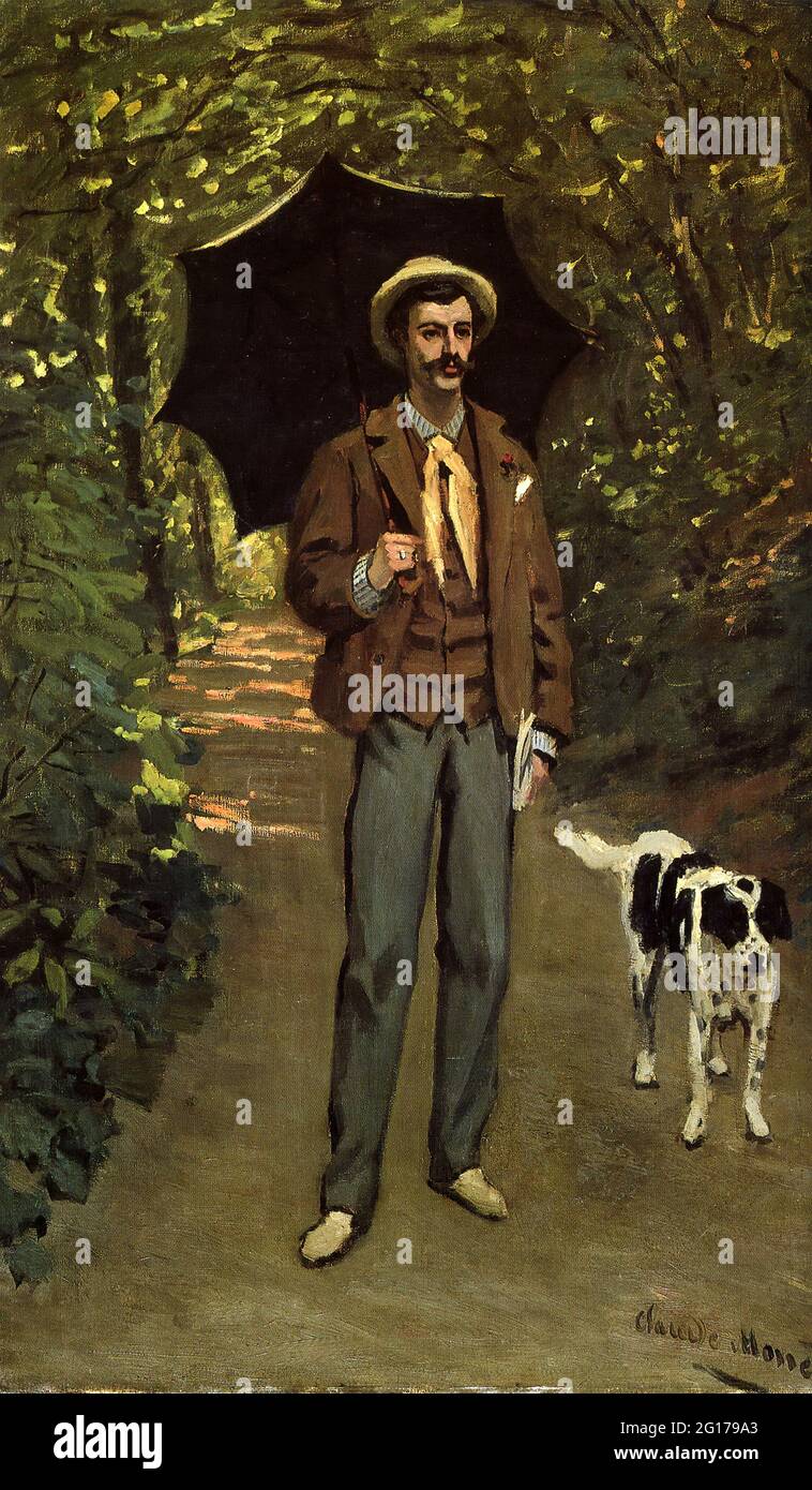 Claude Monet - Portrait de JF Jacquemart au parasol Banque D'Images