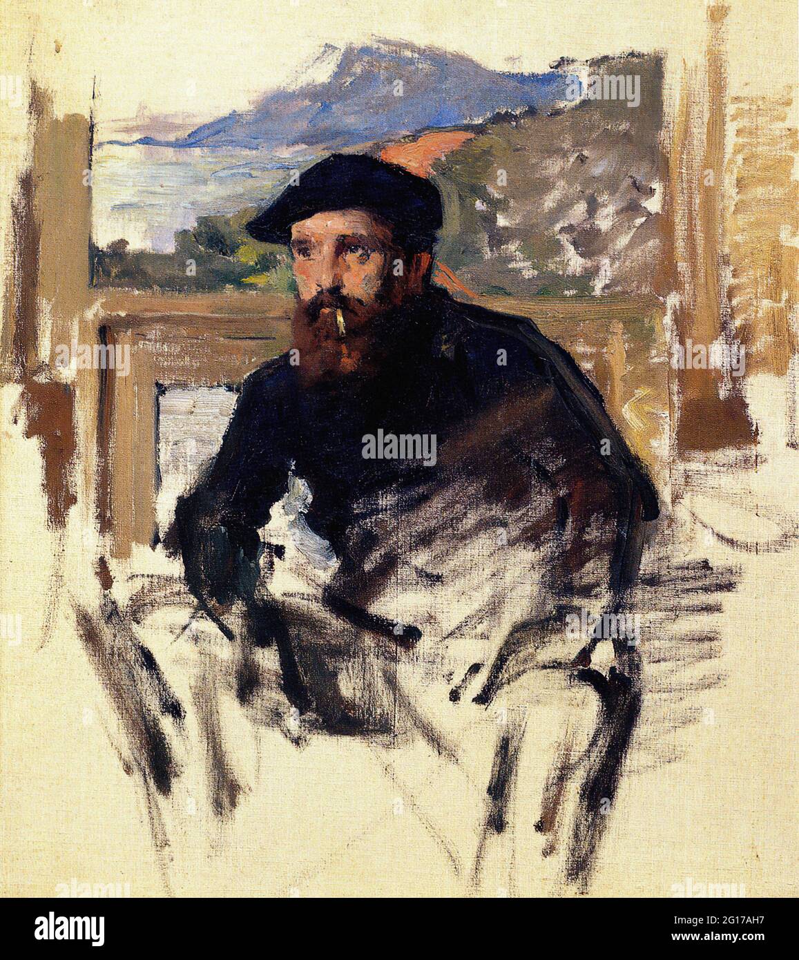 Claude Monet - Portrait de soi son atelier C 1884 Banque D'Images