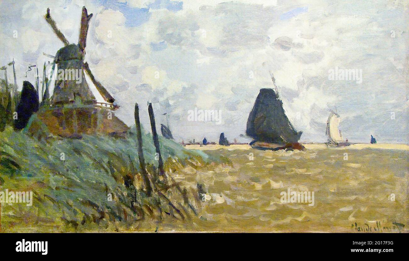Claude monet a windmill at zaandam 1871 Banque de photographies et d ...