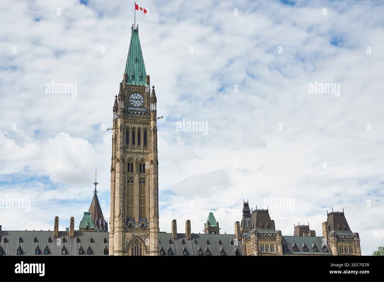 La colline du Parlement durant la saison du printemps à Ottawa, Ontario, Canada 2017 Banque D'Images