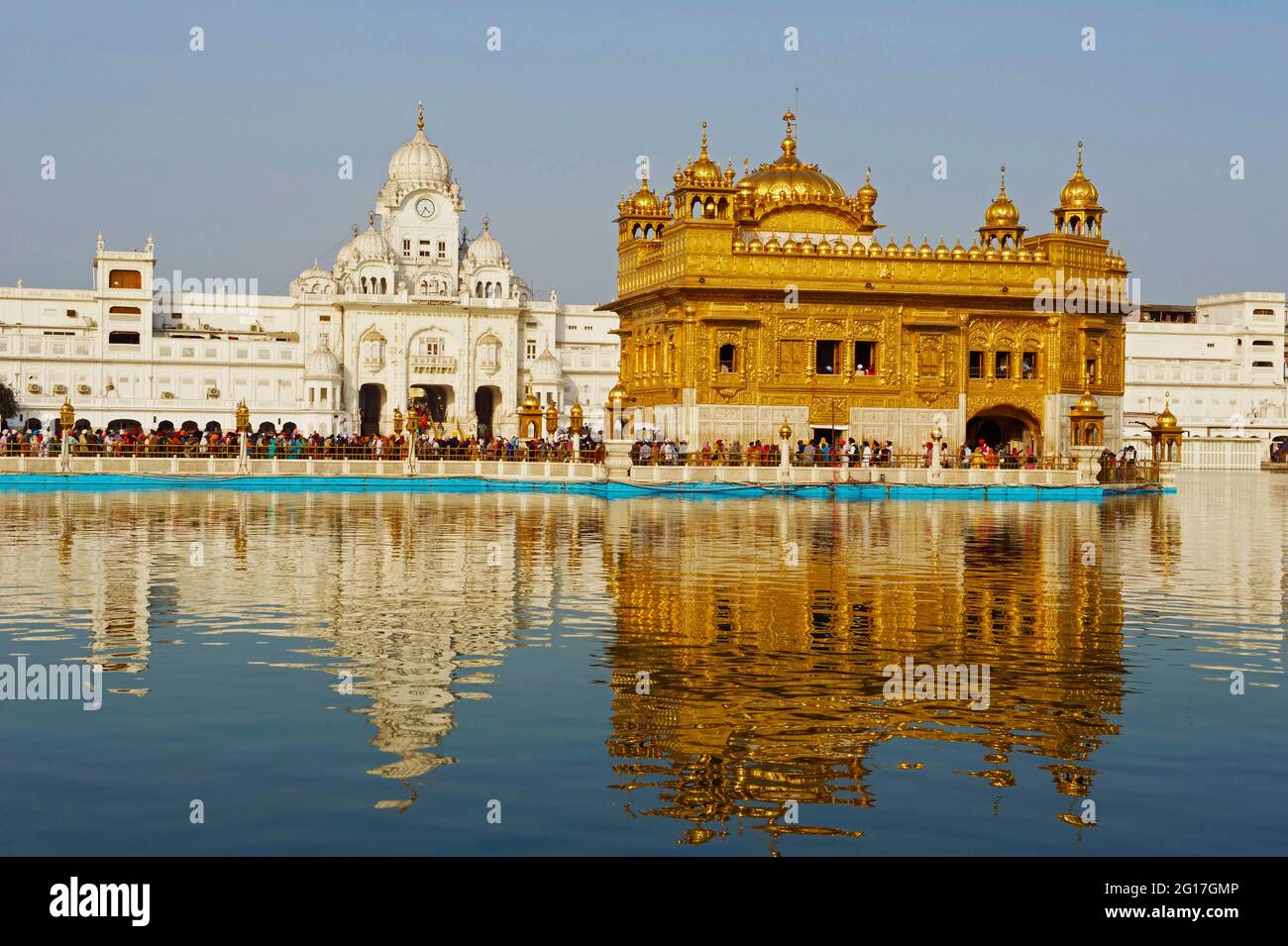 Inde, Penjab, Amritsar, Harmandir Sahib (Temple d'Or), centre spirituel et culturel de la religion sikh Banque D'Images