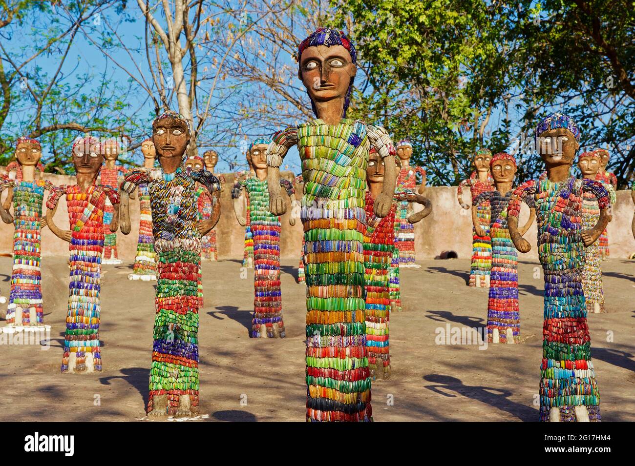 Jardin Fanatasy de Nek Chand, Chandigarh, Haryana et Punjab, Inde Banque D'Images