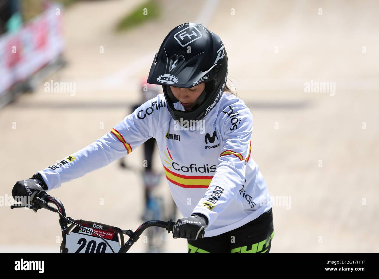 Mariona CALVIS GARCIA d'Espagne participe à la coupe du monde UCI BMX Supercross Round 1 à l'arène olympique BMX le 8 mai 2021 à Vérone, en Italie Banque D'Images