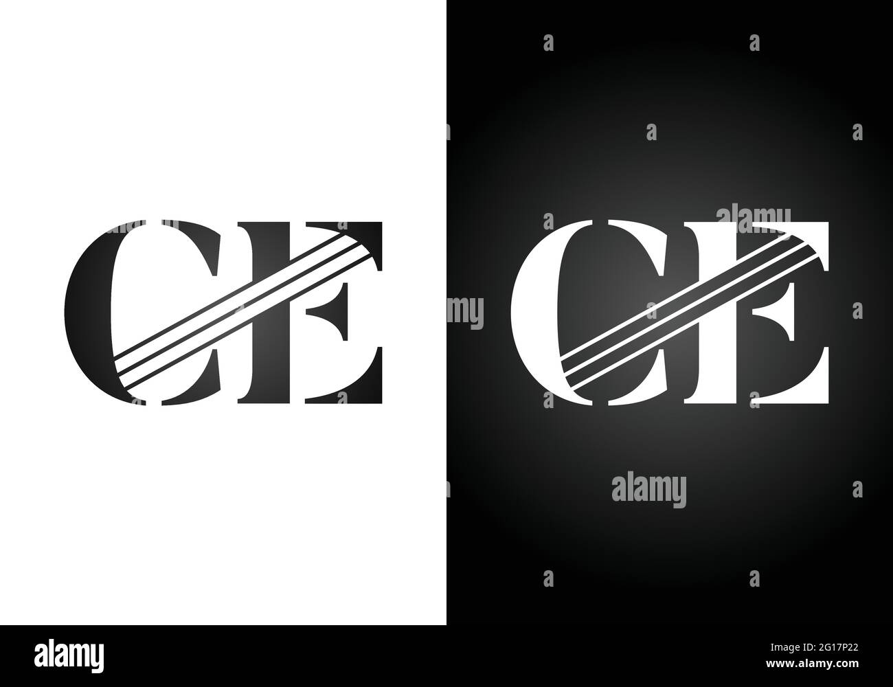 Modèle de vecteur de conception de logo C E de la lettre de monogramme initiale. C E logo lettre Illustration de Vecteur