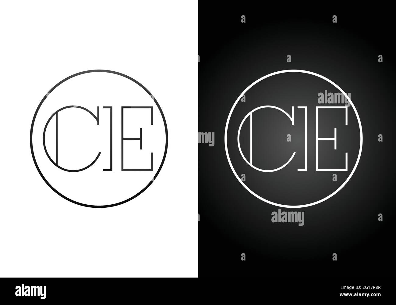 Modèle de vecteur de conception de logo C E de la lettre de monogramme initiale. C E logo lettre Illustration de Vecteur