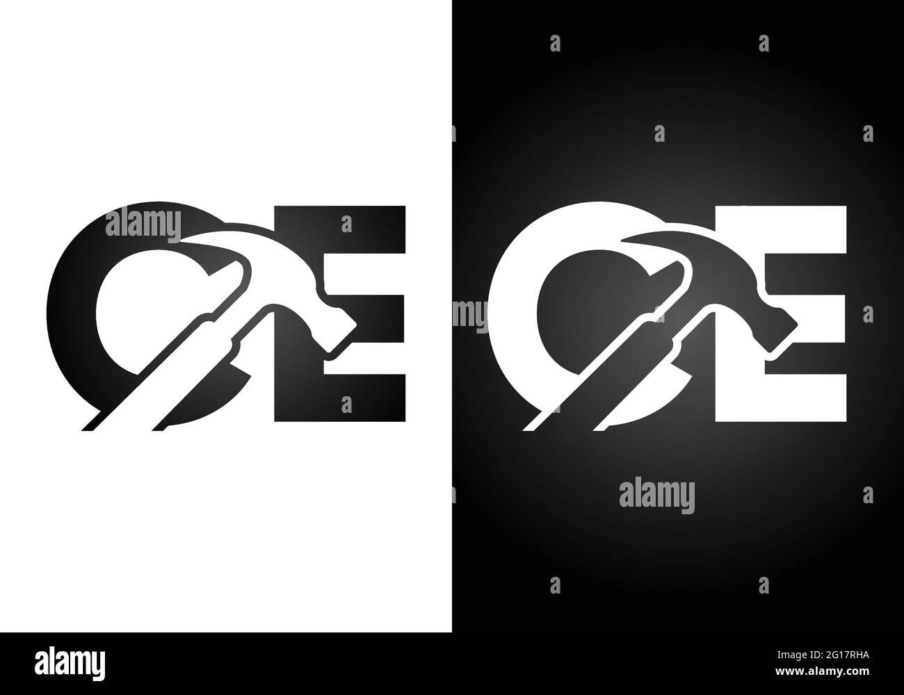 Modèle de vecteur de conception de logo C E de la lettre de monogramme initiale. C E logo lettre Illustration de Vecteur