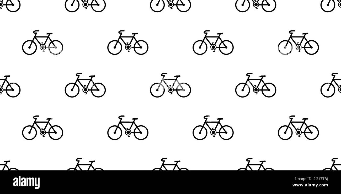 Modèle d'icône de vélo sans couture, se répète verticalement et horizontalement Illustration de Vecteur
