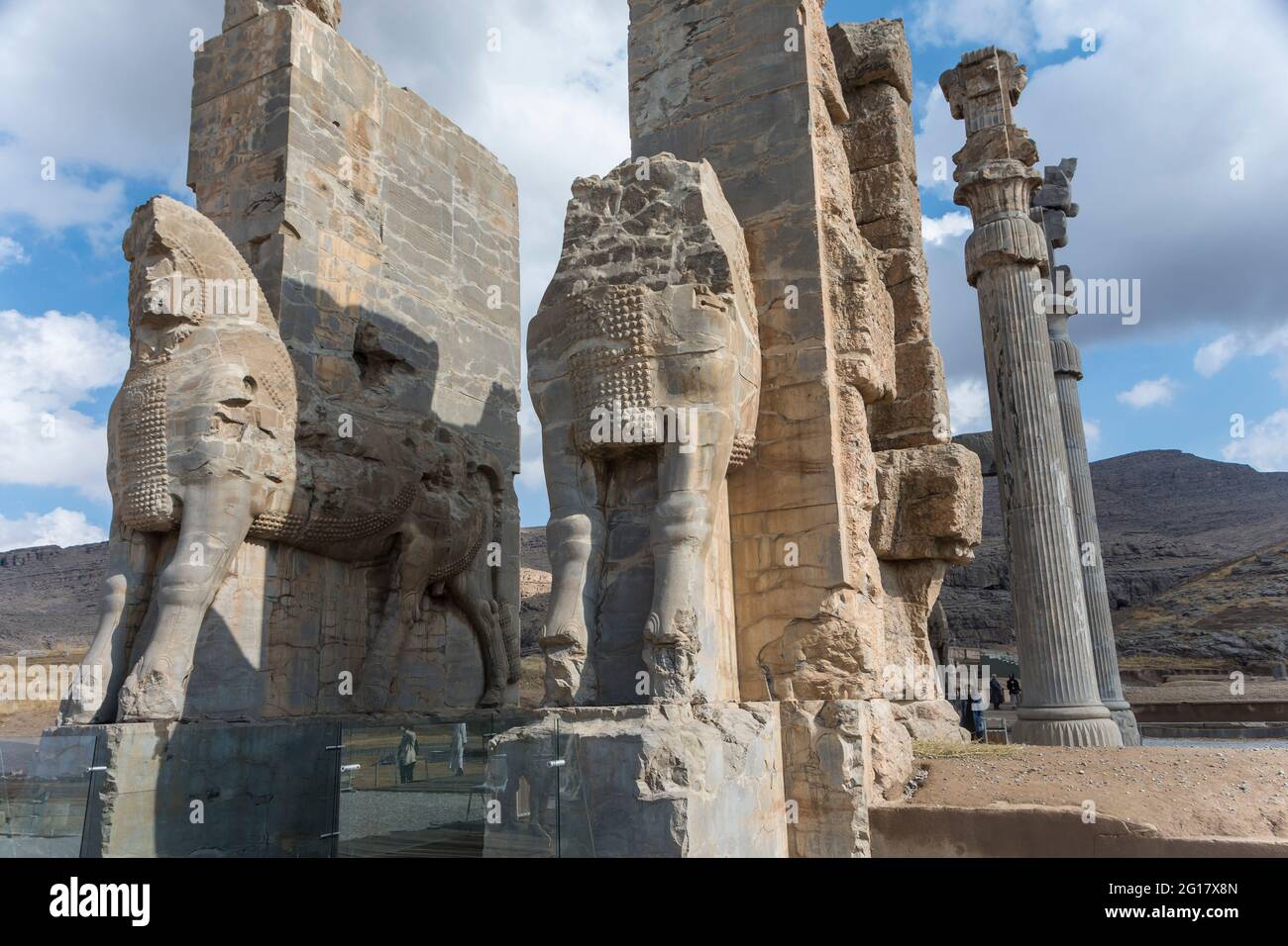 Ruines de la porte de toutes les nations (porte de Xerxès), Persepolis, province de Fars, Iran Banque D'Images